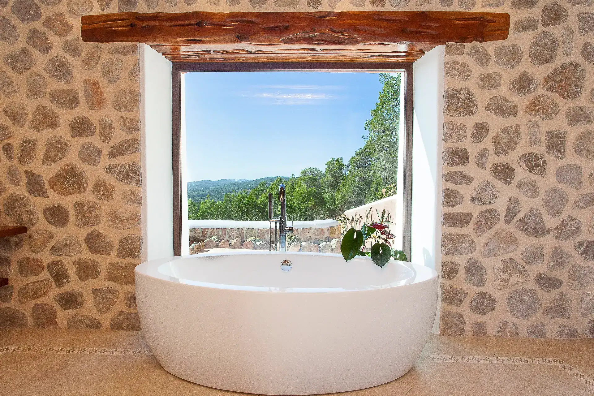 Pool and Ibizan porch at Villa Can Xumeu, Ibiza