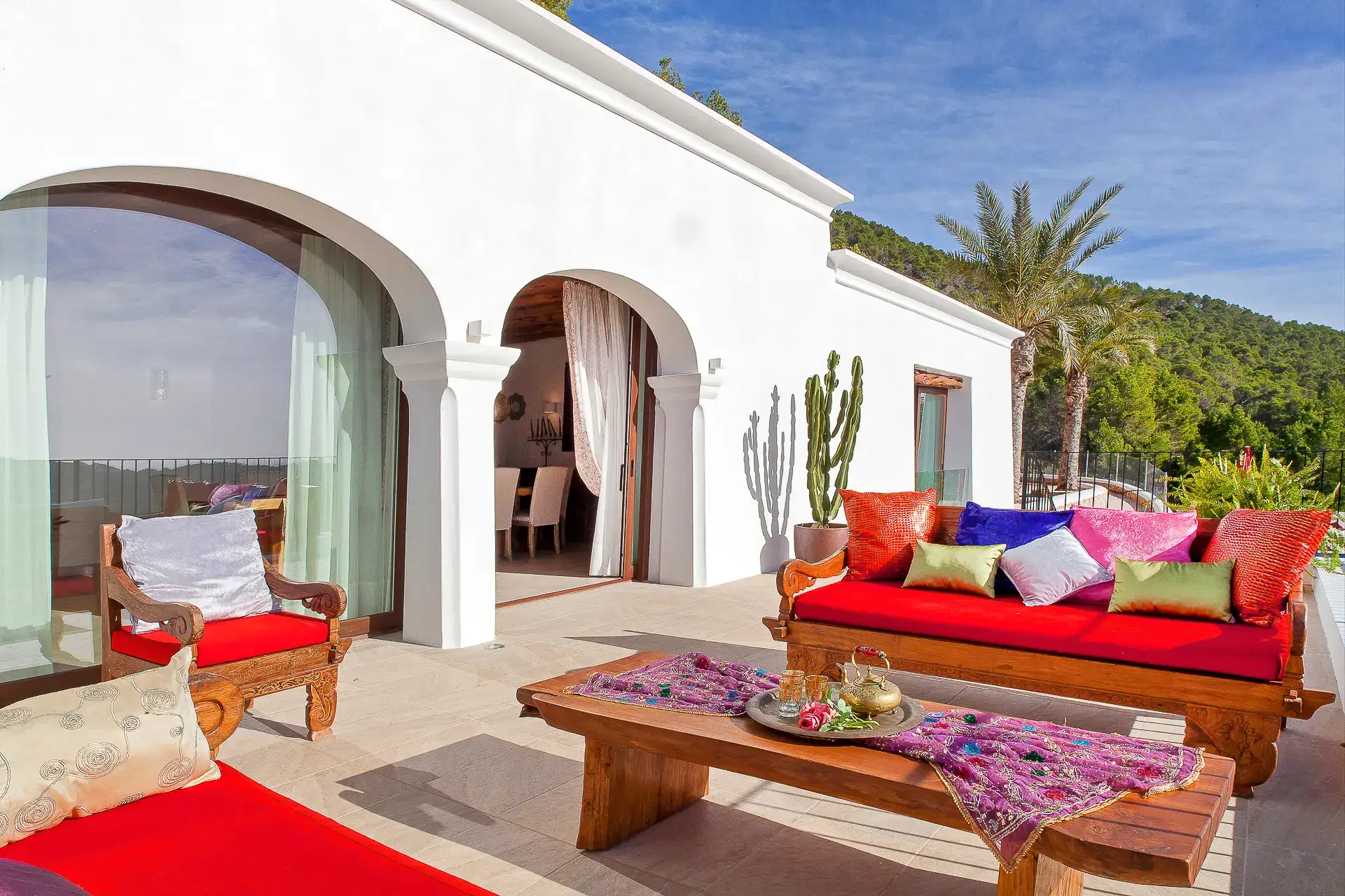 Villa Morna Valley Can Vich pool and terrace, Ibiza