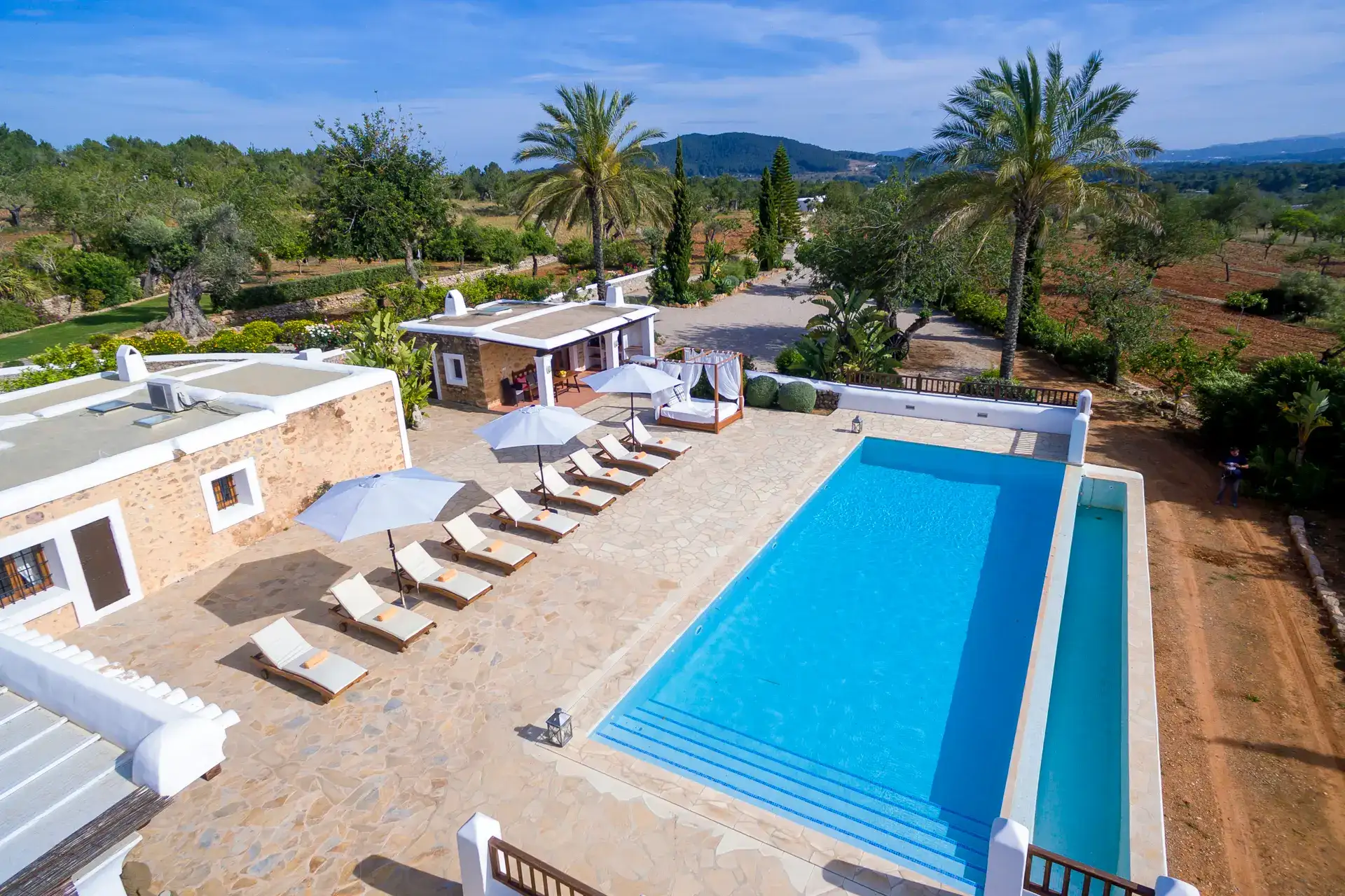 Villa Can Pep d'en Sitges terrace and garden, Ibiza